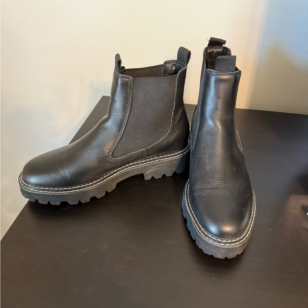 Dolce Vita Black Leather Ankle Boots